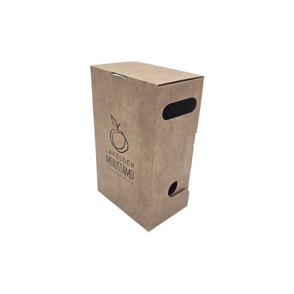 Offsetpainettu mehupakkaus omalla painatuksella.