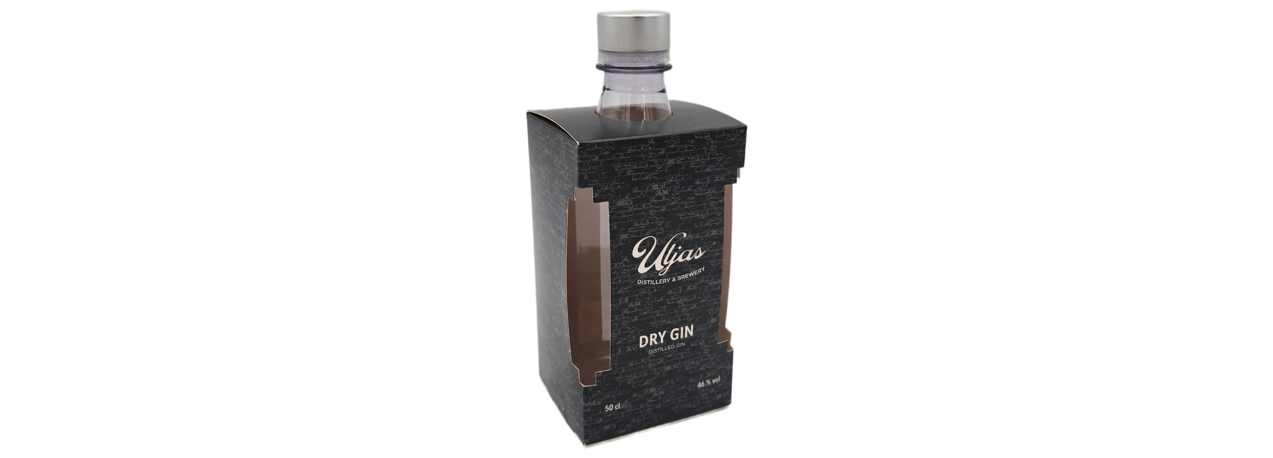 Yksilöllinen offsetpainettu ja sivuliimattu kartonkipakkaus pullolle.