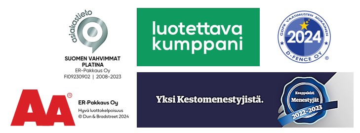 ER-Pakkaus, suomen vahvimmat, kestomenestyjä, luotettava kumppani, AA