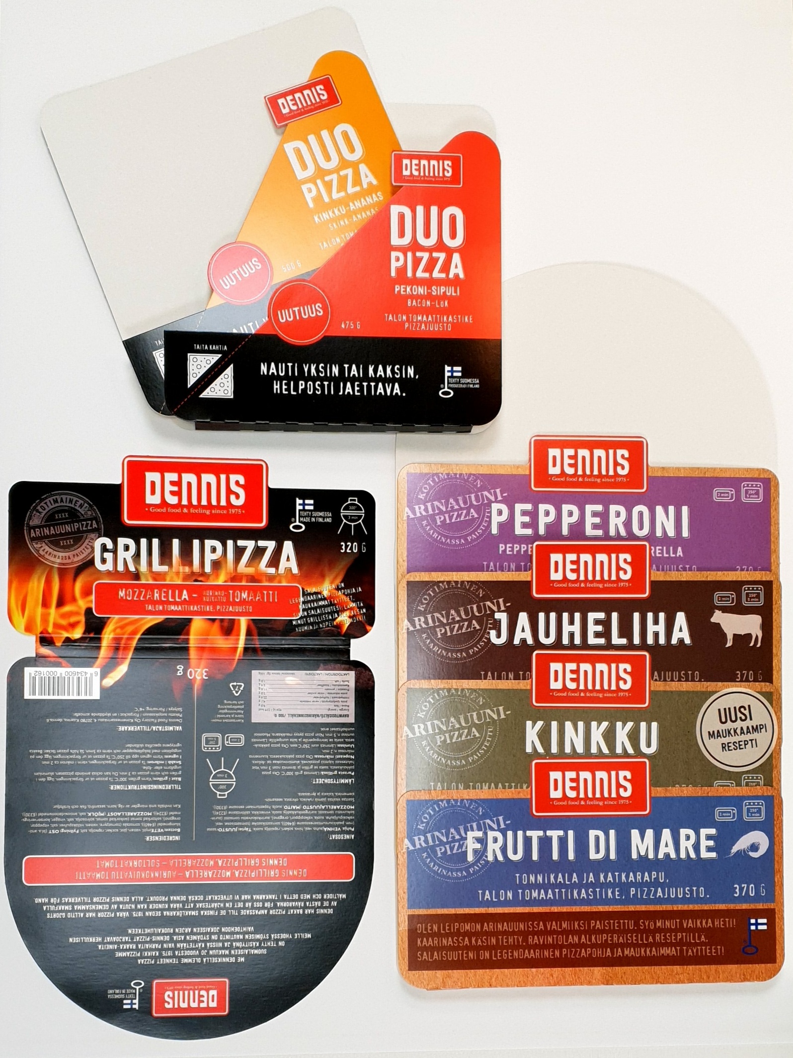 kartonkivalmisteinen, offset-painettu pizza-alusta. Toimitetaan esitaitettuna.